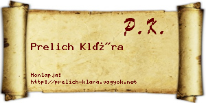Prelich Klára névjegykártya